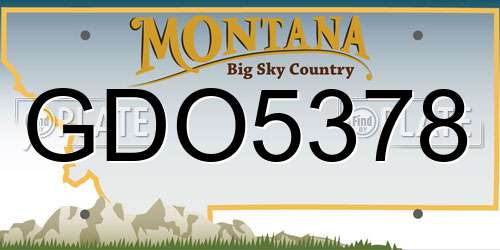 GDO5378 Montana License Plate