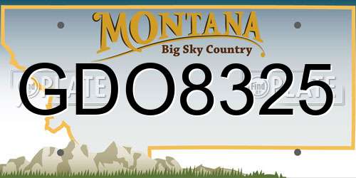 GDO8325 Montana License Plate