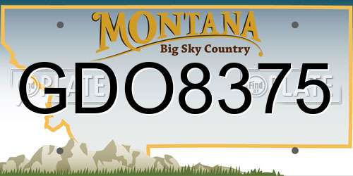 GDO8375 Montana License Plate