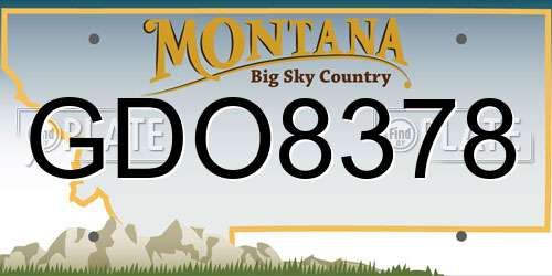 GDO8378 Montana License Plate