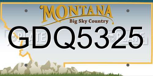 GDQ5325 Montana License Plate