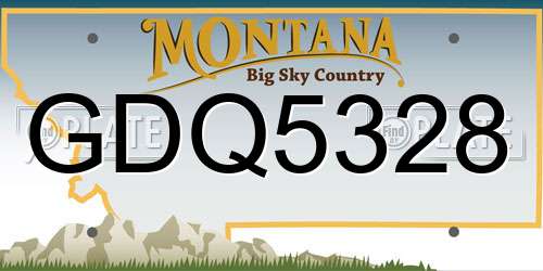 GDQ5328 Montana License Plate