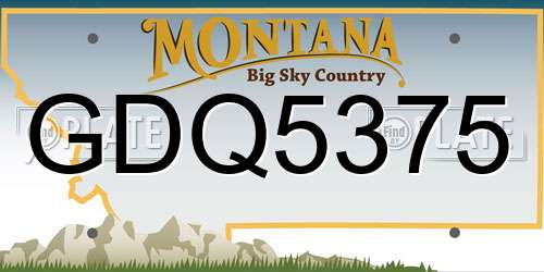 GDQ5375 Montana License Plate