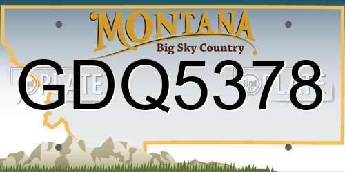 GDQ5378 Montana License Plate