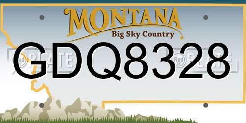 GDQ8328 Montana License Plate