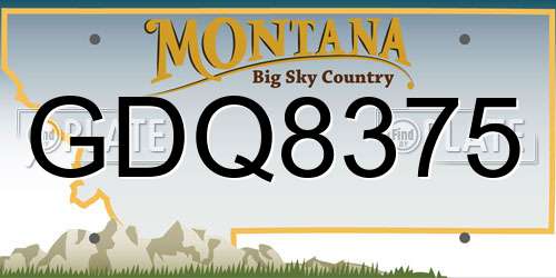 GDQ8375 Montana License Plate