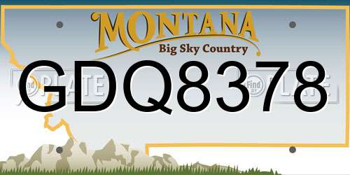 GDQ8378 Montana License Plate
