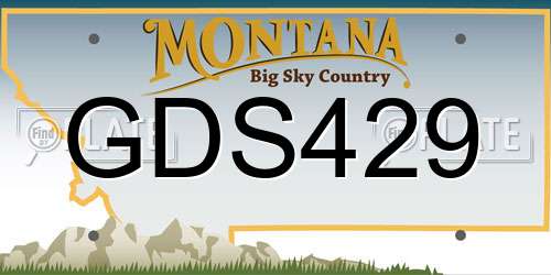 GDS429 Montana License Plate