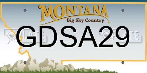 GDSA29 Montana License Plate