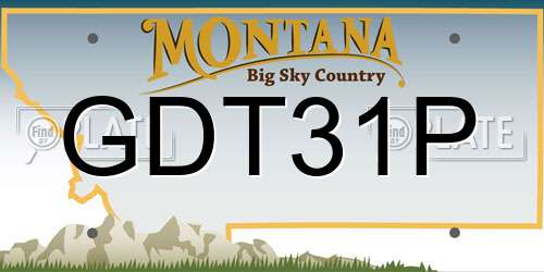 GDT31P Montana License Plate