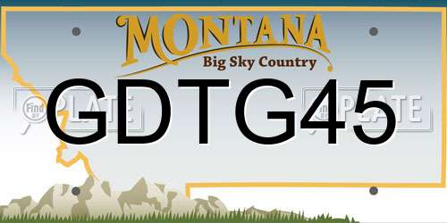 GDTG45 Montana License Plate