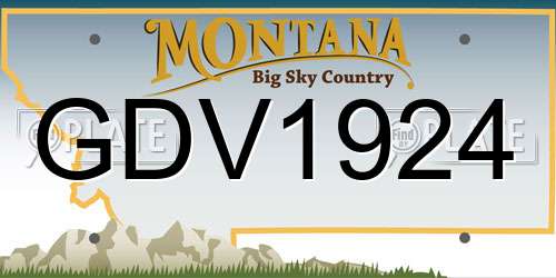 GDV1924 Montana License Plate