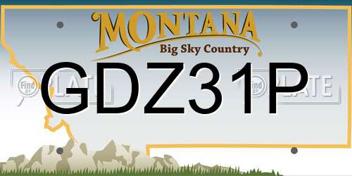 GDZ31P Montana License Plate