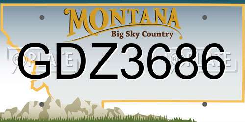 GDZ3686 Montana License Plate