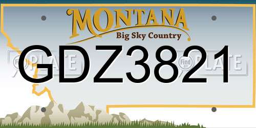 GDZ3821 Montana License Plate
