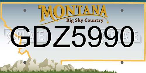 GDZ5990 Montana License Plate