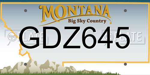 GDZ645 Montana License Plate
