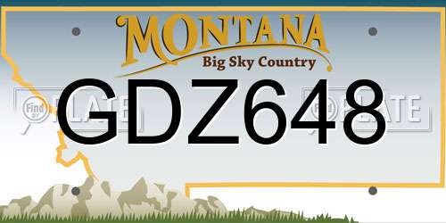 GDZ648 Montana License Plate