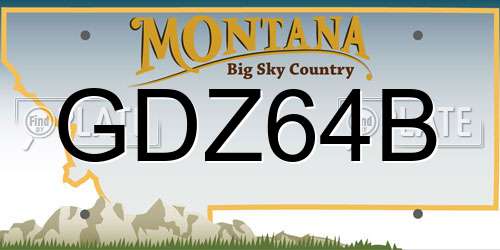 GDZ64B Montana License Plate