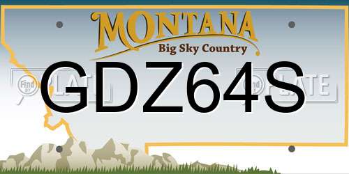 GDZ64S Montana License Plate