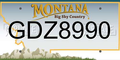 GDZ8990 Montana License Plate