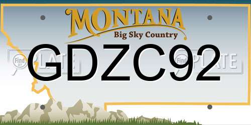 GDZC92 Montana License Plate
