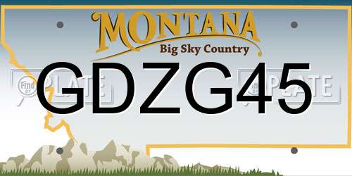 GDZG45 Montana License Plate