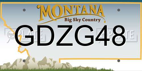 GDZG48 Montana License Plate