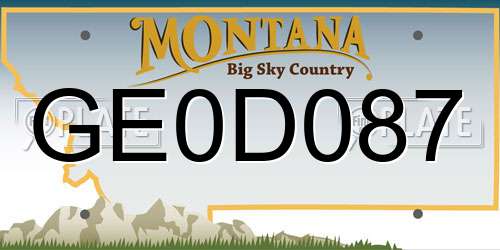 GE0D087 Montana License Plate