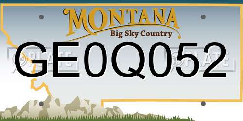 GE0Q052 Montana License Plate