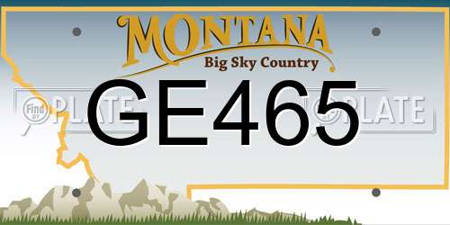 GE465 Montana License Plate