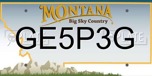 GE5P3G Montana License Plate