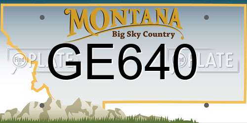 GE640 Montana License Plate