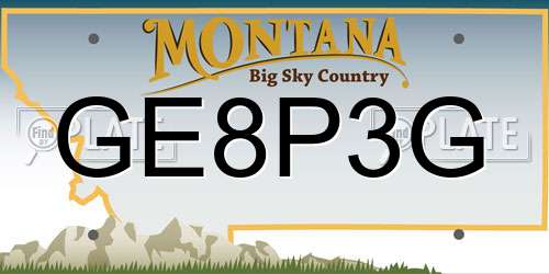 GE8P3G Montana License Plate