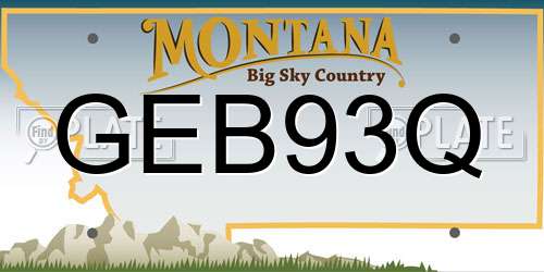 GEB93Q Montana License Plate