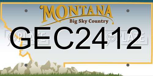 GEC2412 Montana License Plate