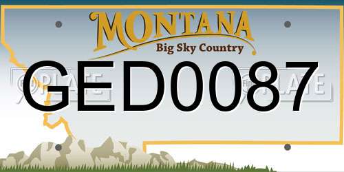 GED0087 Montana License Plate