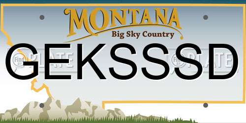 GEKSSSD Montana License Plate