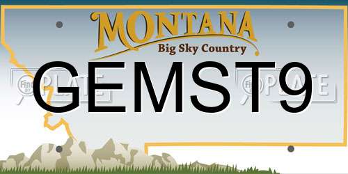 GEMST9 Montana License Plate