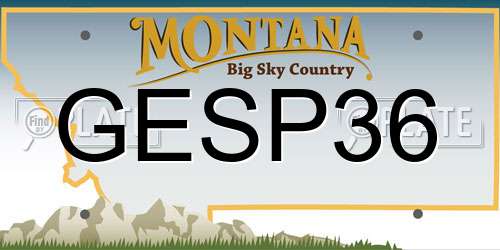 GESP36 Montana License Plate