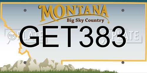 GET383 Montana License Plate