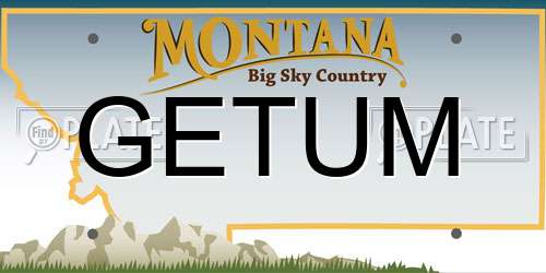 GETUM Montana License Plate