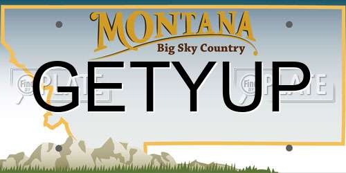 GETYUP Montana License Plate