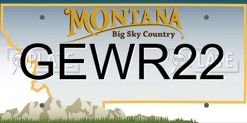 GEWR22 Montana License Plate