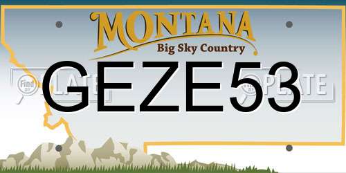GEZE53 Montana License Plate