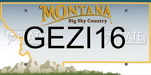 GEZI16 Montana License Plate