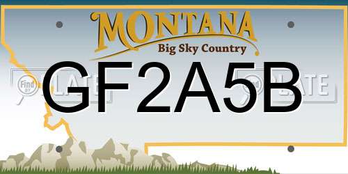 GF2A5B Montana License Plate