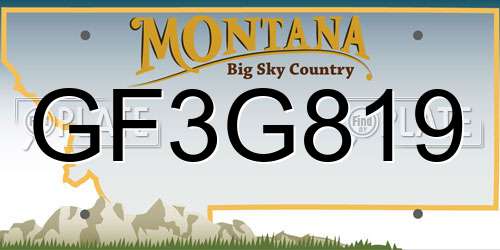GF3G819 Montana License Plate