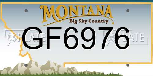 GF6976 Montana License Plate