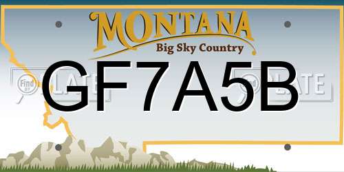 GF7A5B Montana License Plate